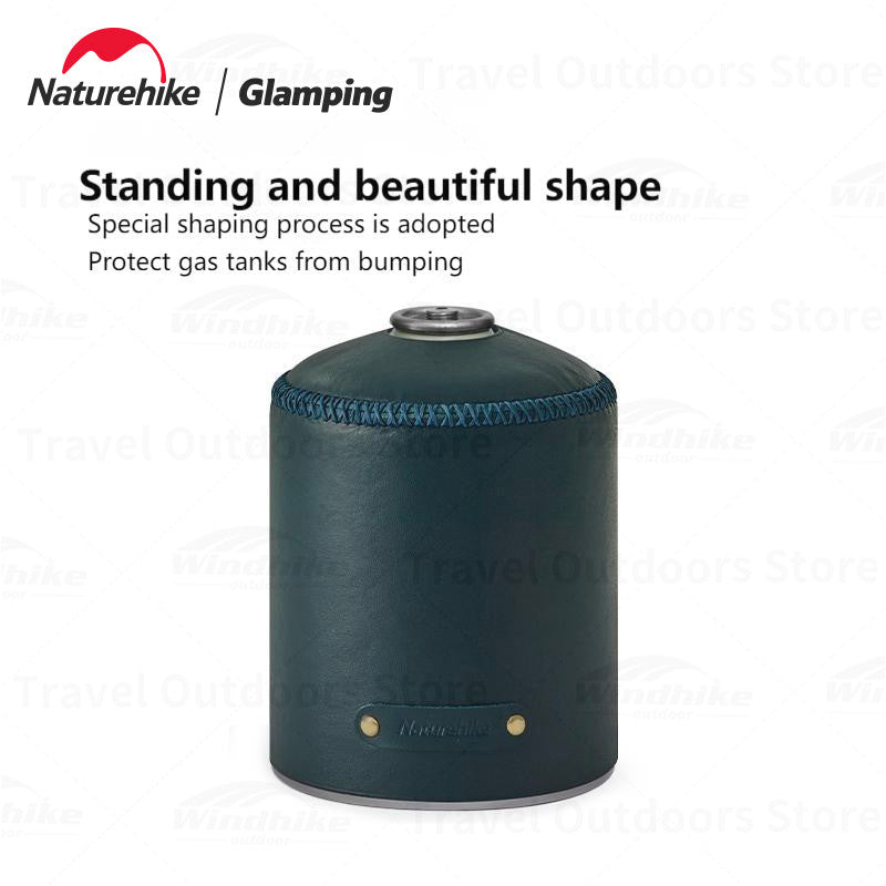 Naturehike Butane Tank Leather Cover Portable Lightweight 5 Styles Retro Gas Can Protective Cover Premium Texture Air Canister for Cassette Stove Bottle Wrap