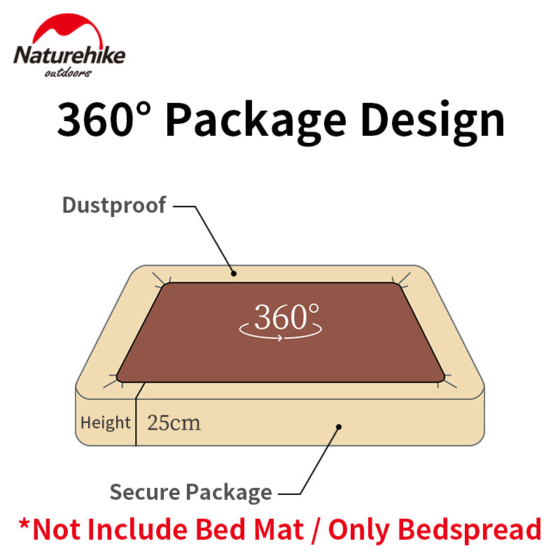 Naturehike Cotton Air Mat Bedspread 1-2 Persons Ultralight Cotton Moisture-Absorbing Highly Durable Breathable Sleeping Mattress Dust Cover Air Cushion Pad Bedroom Rest Travel Camping Hiking Outdoor Original Nature Hike