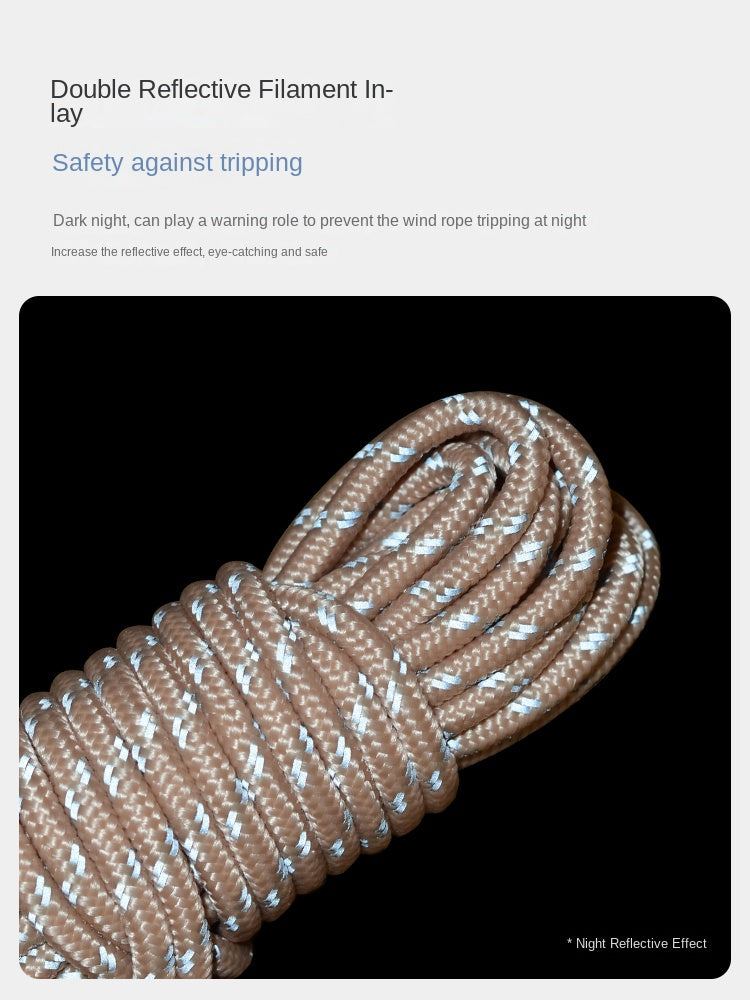 Vidalido 8pcs Outdoor Camping Wind Rope Set Multipurpose Tent Tarp Canopy Awning Accessories Guy Lines Aluminum Tensioner Buckles Windproof Reflective