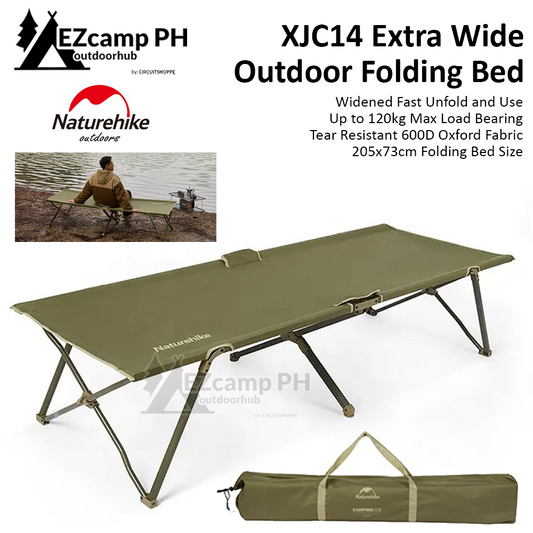 Naturehike XJC14 Quick Open Folding Bed 205x73cm Widened Bed Area Outdoor Portable Camping Cot 120kg Max Load Foldable Sleeping Bed 600D Oxford