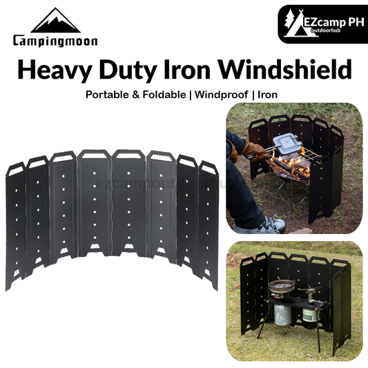 Campingmoon YD-40 / YD-50 Heavy Duty Iron Windshield 40-50CM Height Stove Grill Wind Breaker Steel Enclosure Camping Outdoor Cooking Accessories