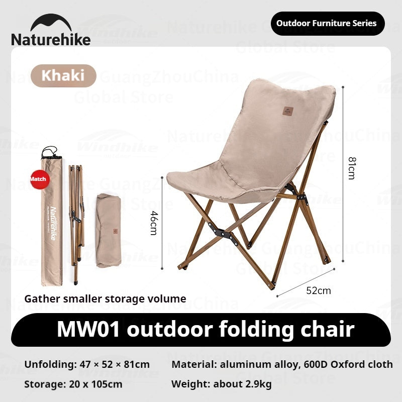 Naturehike Outdoor Folding Chair Portable Lightweight Wooden Chair Wear-resistant Light Wood Break Chair For Office Camping Beach Fishing Travel Seat