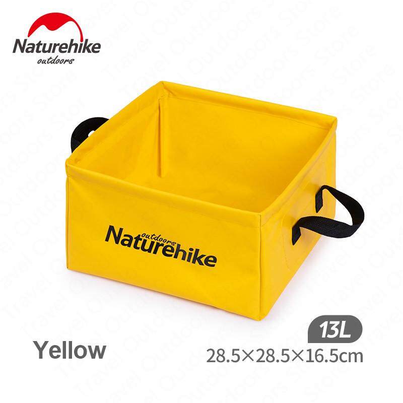 Naturehike 13L Water Sink Bucket Foldable Square Storage PVC Bag Travel Portable Collapsible Outdoor Folding Jug Durable Liquid Camp Camping Basin Pail Hiking Picnic Nature Hike