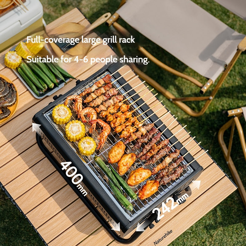 Naturehike MISTY Desktop BBQ Charcoal Grill Portable Foldable Kebab Griller Desktop Tabletop Meat Roaster Split Design Outdoor Cooking Equipment