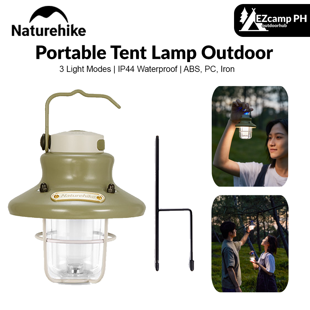 Naturehike Portable Tent Lamp Outdoor Ground Insert Light Night LED Lighting Tent Canopy Lantern Chandelier Atmosphere Caution Lamp 3 Mode Brightness