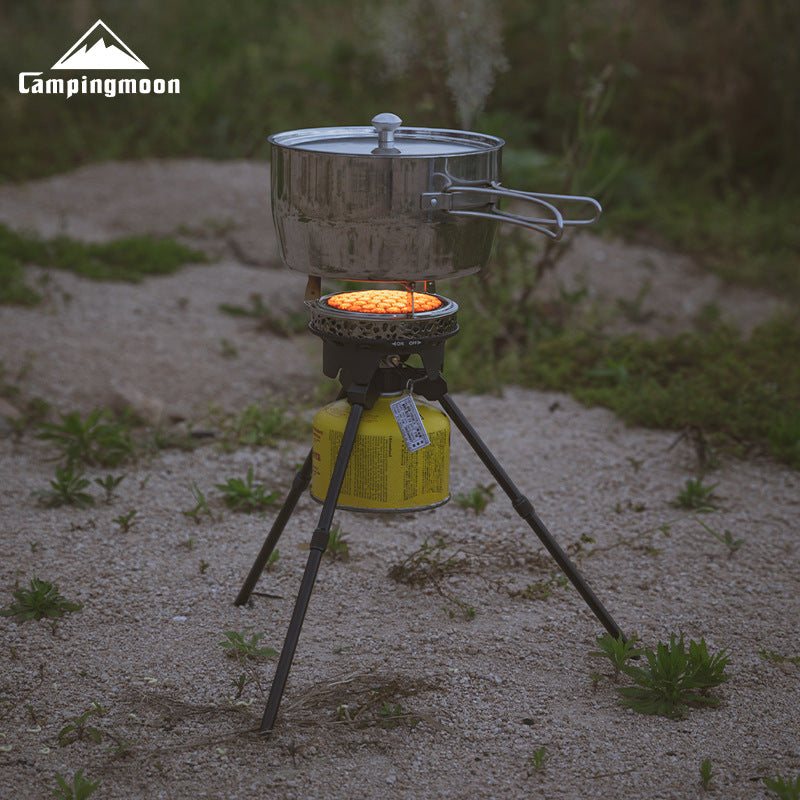 Campingmoon Portable Camping Stove Tripod Stand Aluminum Alloy Gas Canister Support Rack Bracket