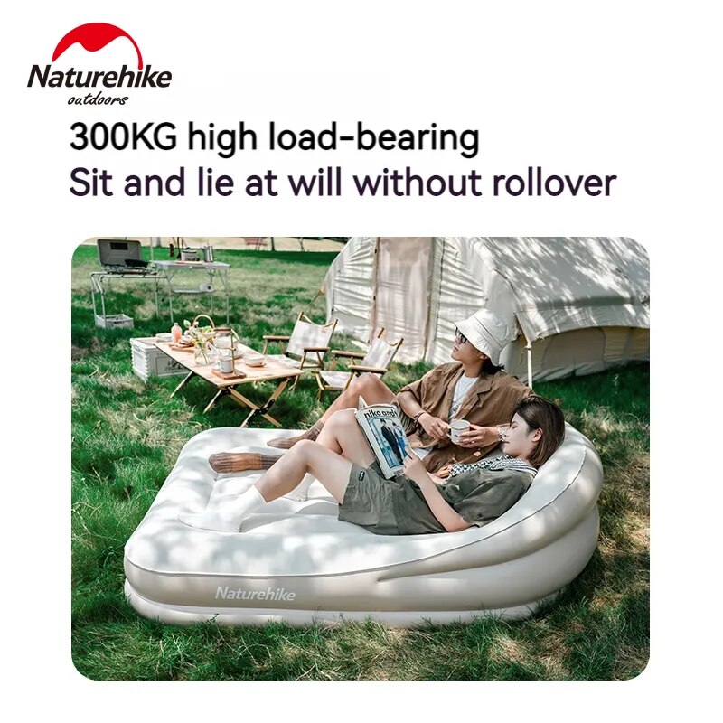 Naturehike LANYUE Automatic Air Inflatable Lazy Sofa Bed Camping Portable Ultralight Sleeping Pad Mattress Bed Built-in Electric Pump 300kg Max Load