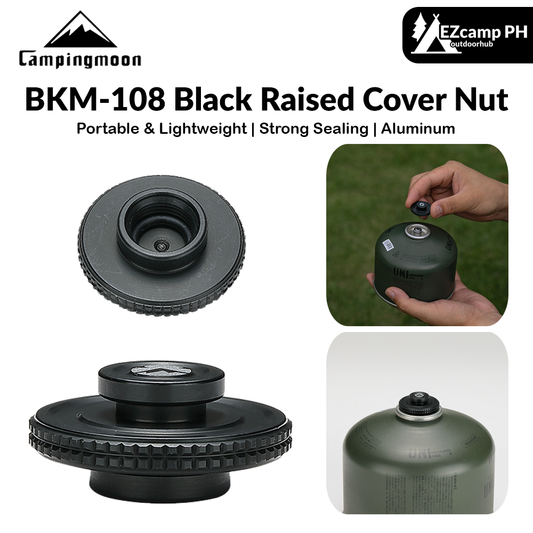 Campingmoon BKM-108 Black Raised Cover Nut Portable Lightweight Protection Valve Safety Cover For Screw Threaded Camping Butane Canister Aluminum