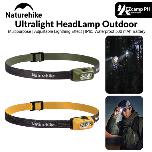 Naturehike Ultralight HeadLamp Outdoor Portable Camping Headlight 5 Modes Flashlight SOS Emergency Red Light IP65 Waterproof Dustproof Type-C Charging Port Hiking Travel Original Nature Hike