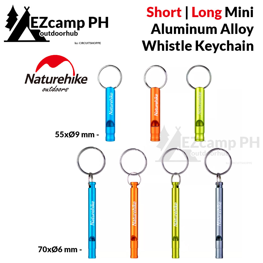 Naturehike Portable Aluminum Alloy Emergency Survival Whistle Hanging Keychain Short and Long Key Chain Pito Camping Outdoor Hiking Mountaineering