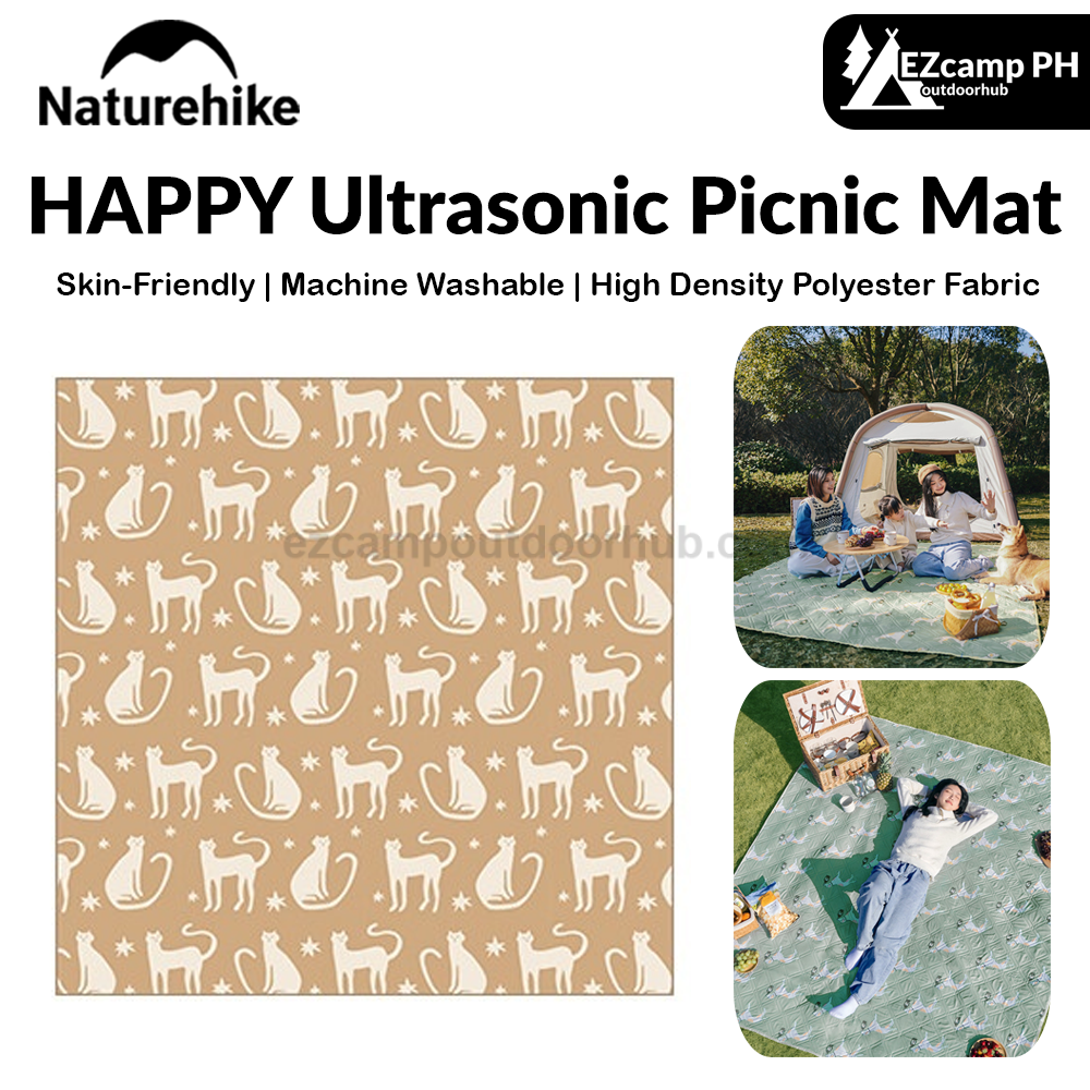 Naturehike HAPPY Ultrasonic Picnic Mat Portable Large Size Skin-Friendly Moisture-proof Mattress Sleeping Pad Machine Washable Outdoor Camping