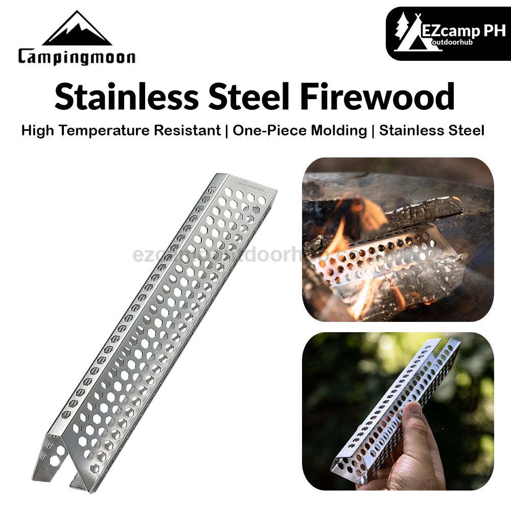 Campingmoon Stainless Steel Firewood Portable Universal Bonfire Accelerator Honeycomb Cut Out Efficient Burning Reduce Smoke Camping Outdoor