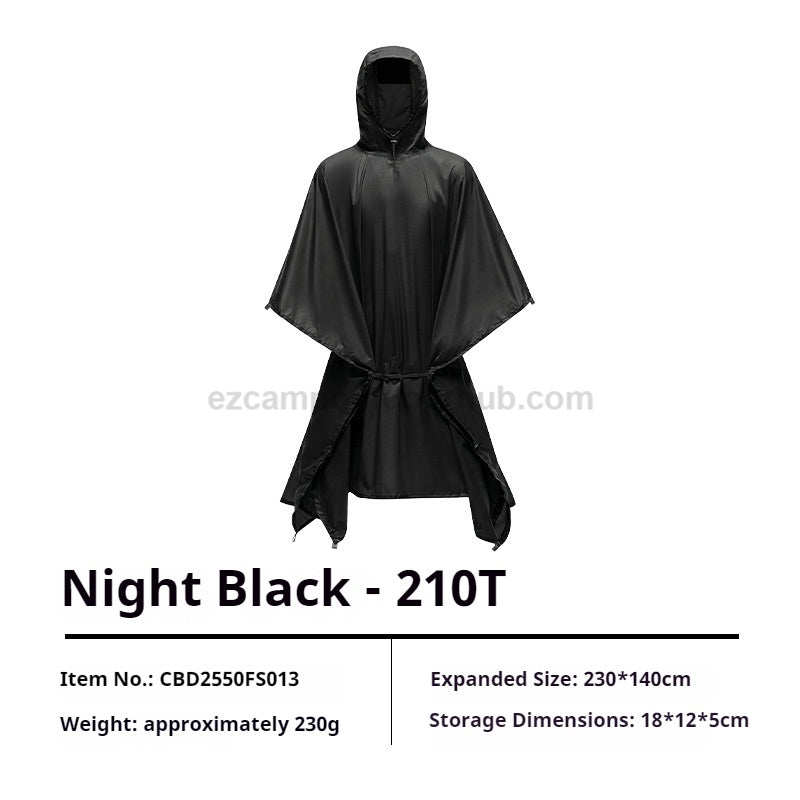 BLACKDOG Explorer 3 In 1 Tactical Raincoat Unisex Hooded Sleeve Waterproof Rain Poncho Cycling Rain Cover Camping Outdoor Mountaineering Rainwear