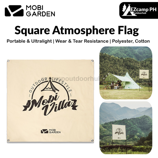 Mobi Garden Square Atmosphere Flag Portable Ultralight Foldable Decor Flag Brand Series Aesthetic Wear & Tear Resistance Outdoor Camping Decoration Setup