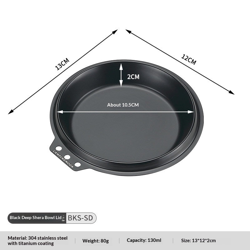 Campingmoon DEEP Shera Bowl Lid Portable Lightweight Multipurpose Picnic Plate Deep Dipping Dry Dish Steamer Lid Cutlery Outdoor Cookware Camping
