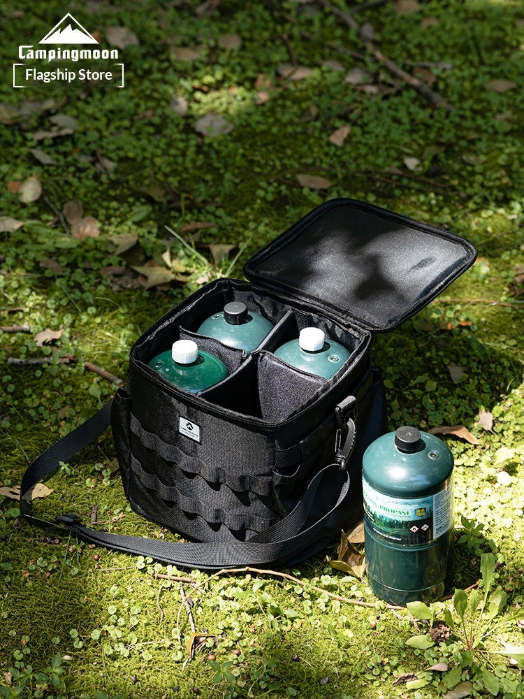 Campingmoon Propane Gas Storage Bag Portable Lightweight Multi-tool Canister Bag Small Stove Gas Outdoor Coffee Equipment Camping Cookware Kitchenware