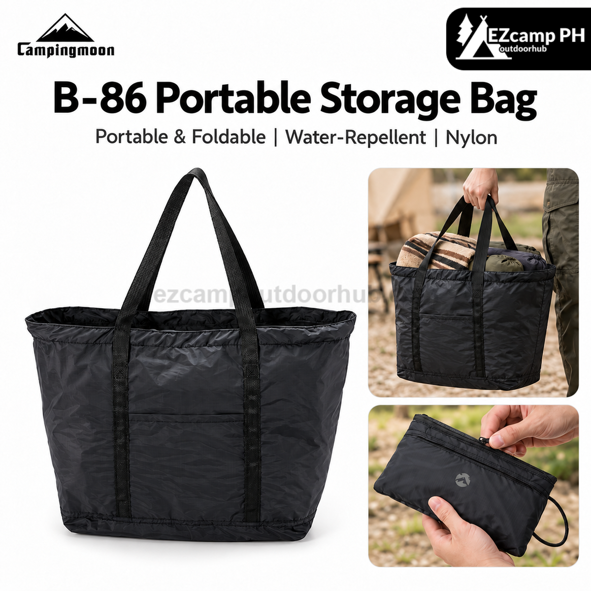 Campingmoon B-86 Portable Ultralight Foldable Storage Bag Self-Storing Camping Travel Carry Tote