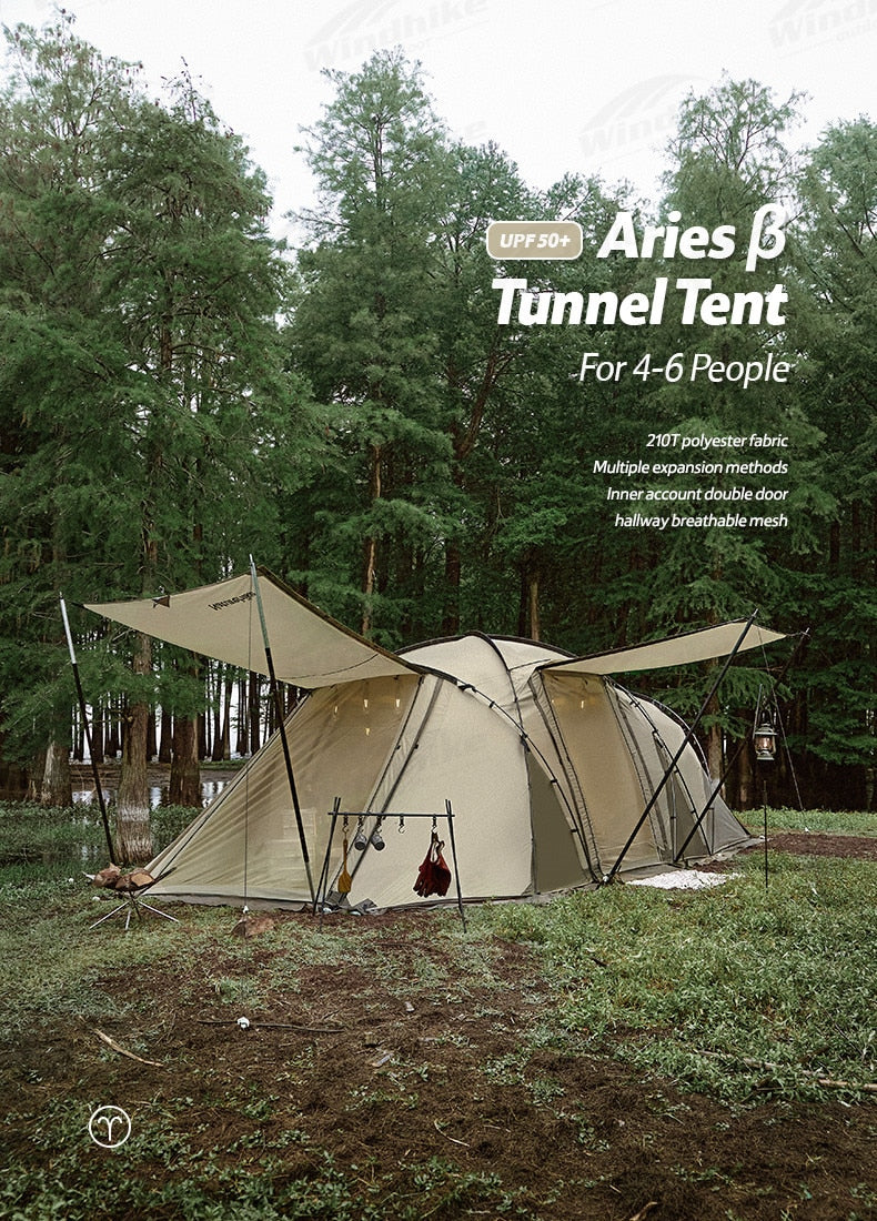 [Pre-Order] Naturehike ARIES Series BETA 4 to 6 Person Tunnel Type Tent DIY Expansion Big Front Hall Camping Hiking Windproof Breathable Double Layer UPF50+ Glamping Nature Hike