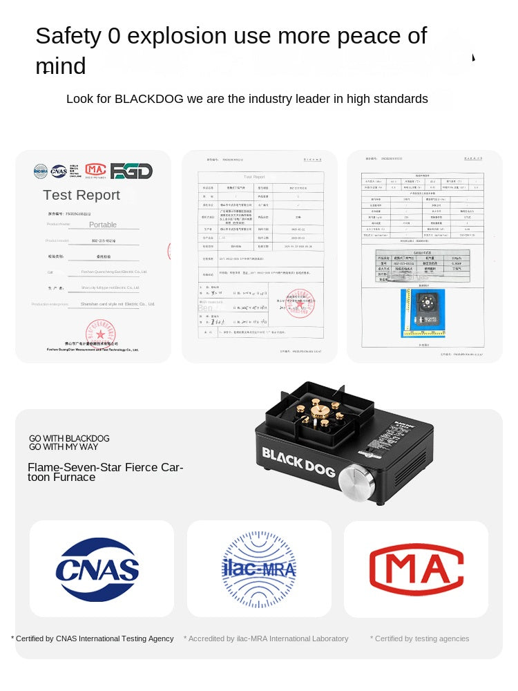 Blackdog 7 STAR Mini Camping Stove 360° Windshield 2900W Firepower Nozzle Magnetic Butane Gas Canister Valve Cassette Burner With Storage Case