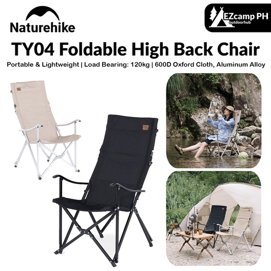 Naturehike TY04 Foldable High Back Chair Portable Lightweight Folding Aluminum Alloy Relax Outdoor Camping Chair