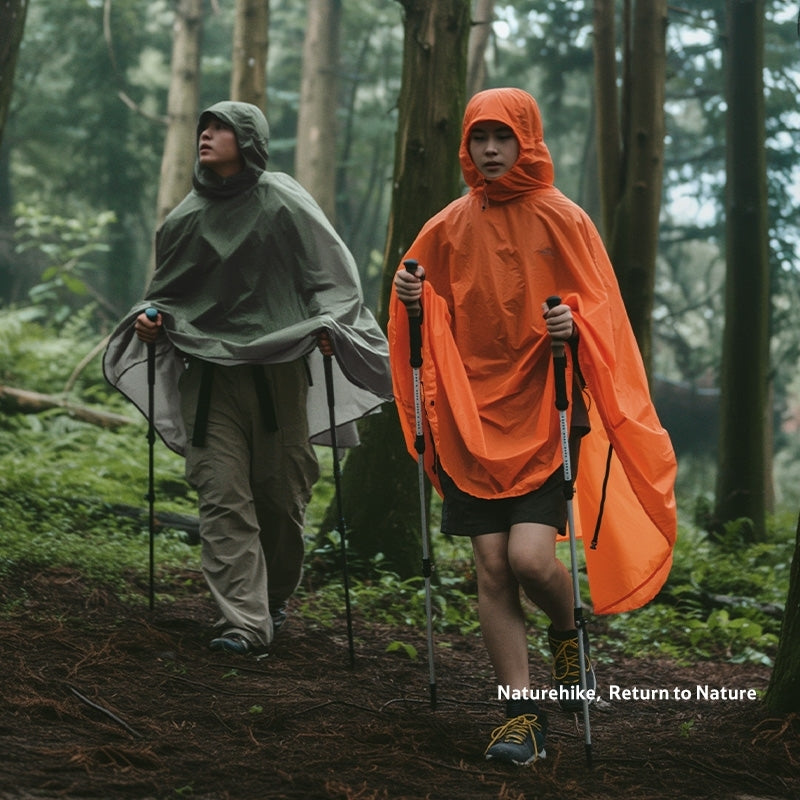 Naturehike Outdoor Poncho Raincoat Portable Lightweight Waterproof PU5000+ 20D Nylon One Piece Storage Tear Resistance Rainwear For Hiking Travel