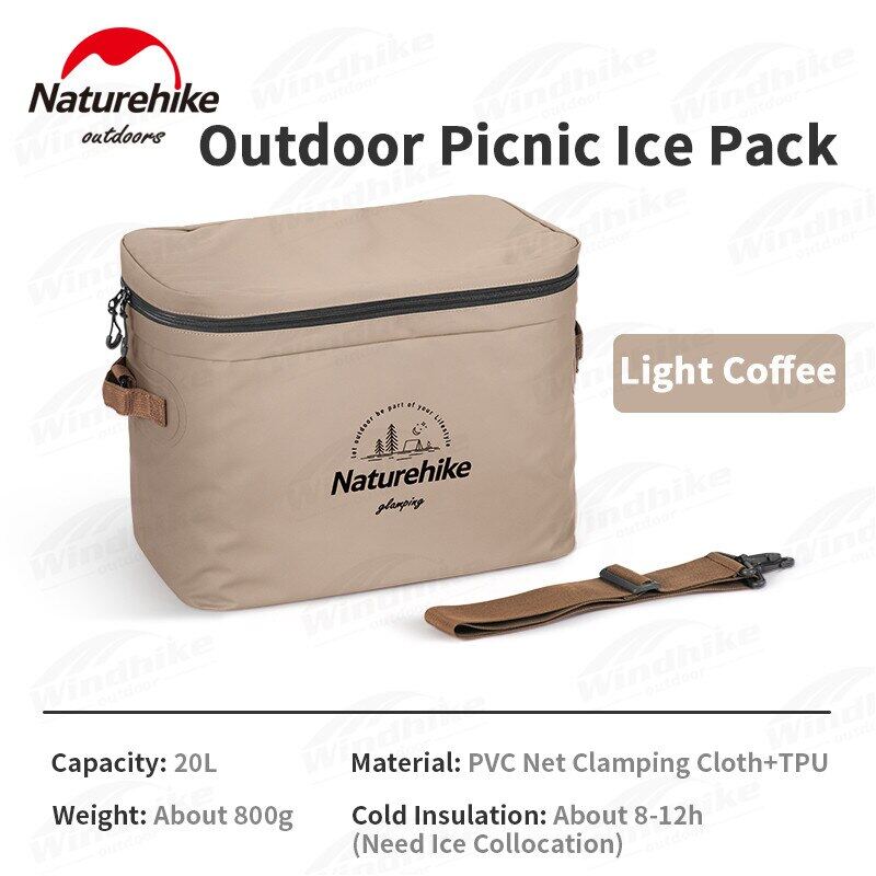 Naturehike Outdoor Picnic Ice Pack 12L 20L Big Capacity PVC Thermal Insulation Cooler 800g Portable Ultralight Travel Camping Food Drink Storage Bag