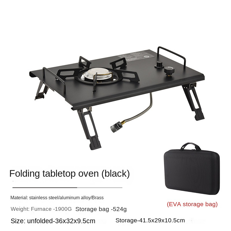 Black IGT Butane Folding Stove Portable Lightweight Integrated Grill Table Camping 1 Unit IGT Module 4kW High Power Cassette Screw Type Threaded Canister