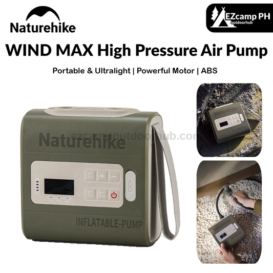 Naturehike WIND MAX High Pressure Air Pump Portable Ultralight Multipurpose For Inflatable Tent 5200mAh Battery Wireless USB C Charging Power bank