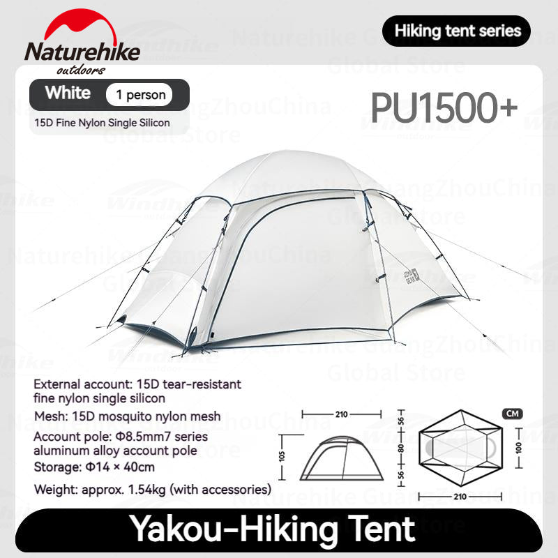 Naturehike JIM'S GEAR Series Hiking Tent Portable Ultralight Backpacking Tent 3 Bar Cross Structure 4 Seasons Camping Outdoor Picnic Beach Travel Tent 1-2 Persons 15D Nylon Waterproof Heavy Duty Original Nature Hike