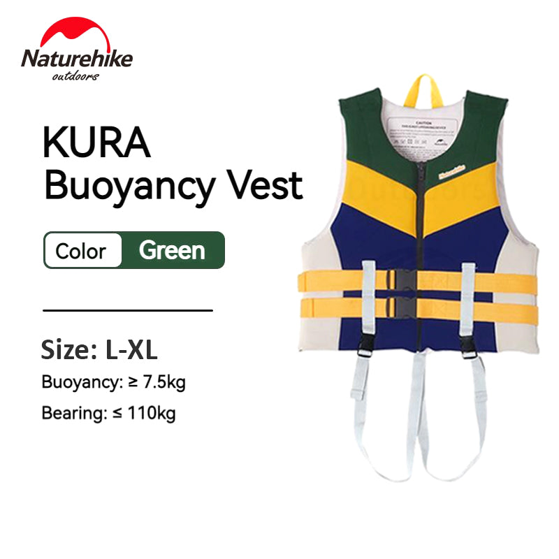 Naturehike KURA Strong Buoyancy Life Jacket Kids Adult Unisex 7.5kg Buoyancy 110kg Max Load Outdoor Water Sports Swimming Kayak Premium Safety Vest