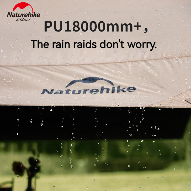 Naturehike CANOPY OF THE SKY LITE Portable Camping Sun Shelter Awning Canopy Tarp Tent UV Waterproof PU18000 Windproof Outdoor Hiking Sunscreen Large Space 11㎡ / 17㎡ Sunshade Black Coating Vinyl Orignal Nature Hike