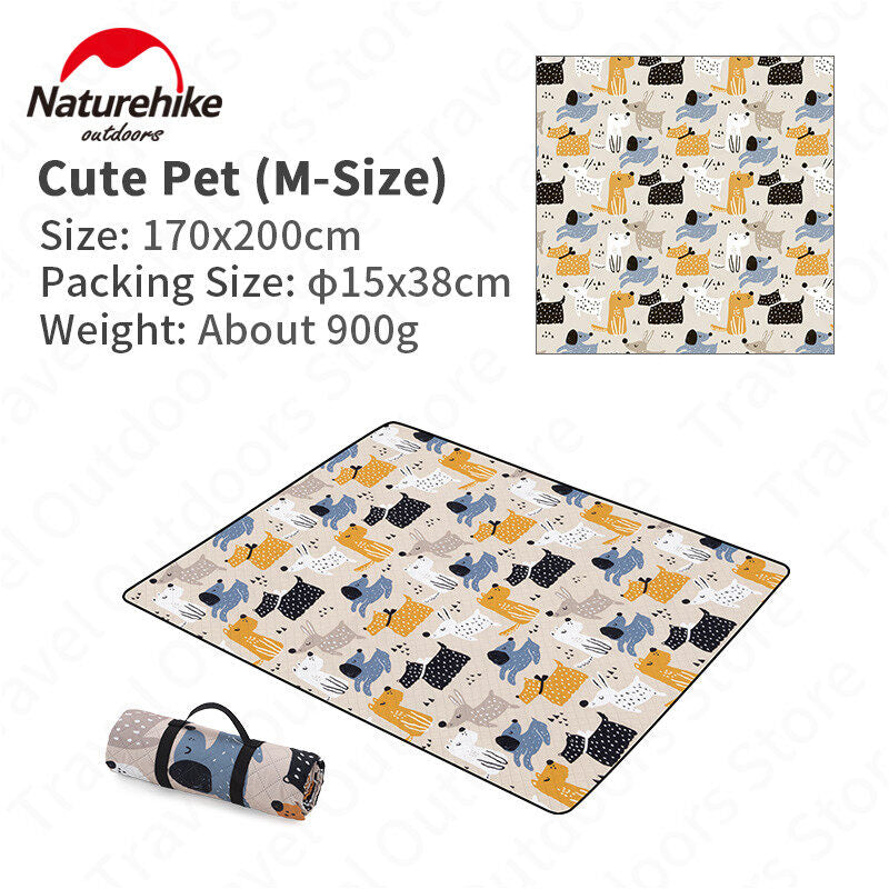 Naturehike Printed Picnic Mat Blanket Portable Waterproof Washable Double-Sided Outdoor Camping Comfortable Foam Pad Small Medium Large up to 210x240cm Nature Hike