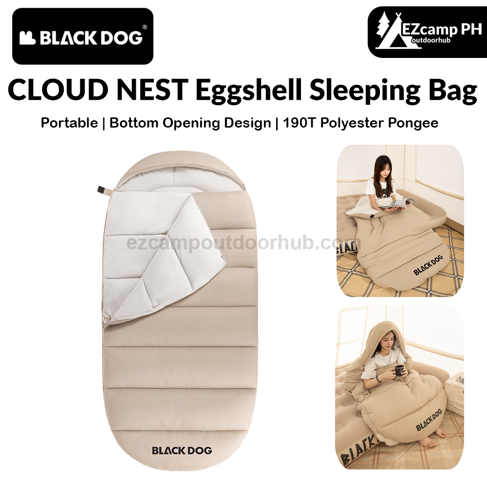 Blackdog CLOUD NEST Eggshell Sleeping Bag Portable Multipurpose Warm Comfortable Adult Hooded Quilt Bottom Opening Design Skin-Friendly Outdoor Camping Travel