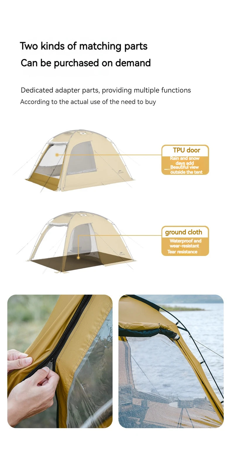 Naturehike Upgraded DUNE 7.6 Tent Add-on Accessories Ground Floor Mat and TPU Transparent Door