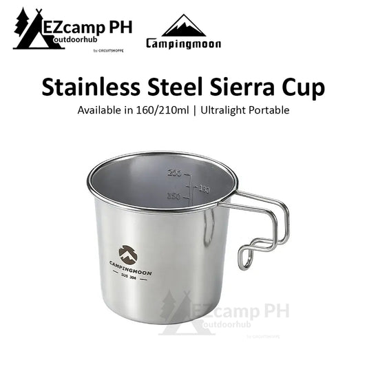 CAMPINGMOON Sierra Cup Beer Coffee Tea Hanging Mug 304 Stainless Steel Drinking Cooking Cup Ultralight Easy To Carry Stackable Portable Shera Siera