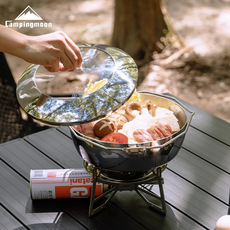 CAMPINGMOON CC-26 Hot Pot Multipurpose 3.4L Large Capacity Open Flame Universal Induction Cooker Glass Cover Outdoor Camping Cookware Kitchenware