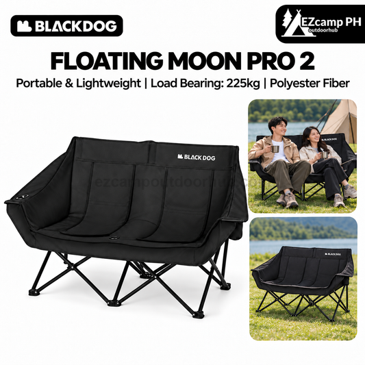 Blackdog FLOATING MOON PRO 2 Folding Portable Double Seat 225kg Max Load Extra Wide Camping Chair