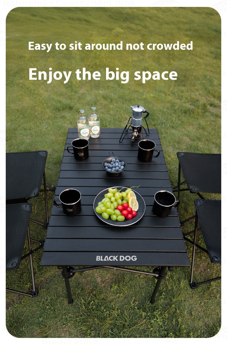 Blackdog Table And Chair Set Outdoor Portable Foldable Egg Roll Folding Table Chairs Combination Load Bearing 80kg X-Type Solid Structure Camping Oxford Cloth
