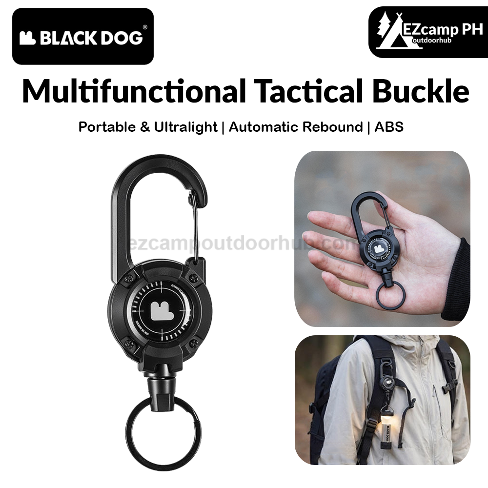 Blackdog Multifunctional Tactical Buckle Portable Ultralight Hook Clip Retractable 65cm Line 25g Carabiner Key Chain Outdoor Camping Hiking Travel