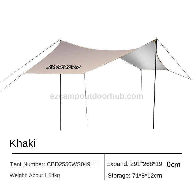 Blackdog LEISURE 2.1 Base Automatic Tent Portable Foldable 2-4 Persons Quick Open Picnic Tent 2 Door Window Design Waterproof Camping Sunshade Silver Coated