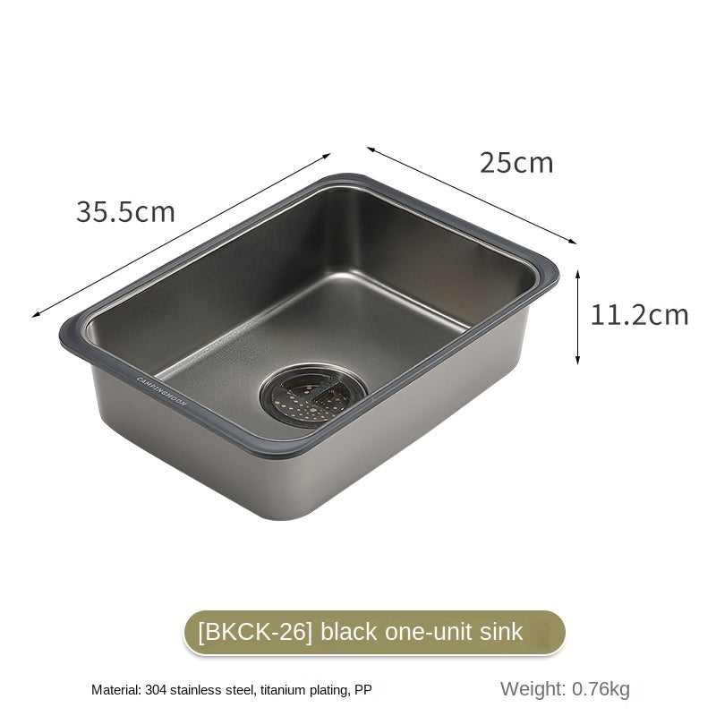 Campingmoon CK-26 IGT One Unit Sink Portable Lightweight Multi-Function Storage Basin Stainless Steel Outdoor Kitchen Sink Add-on Accessories