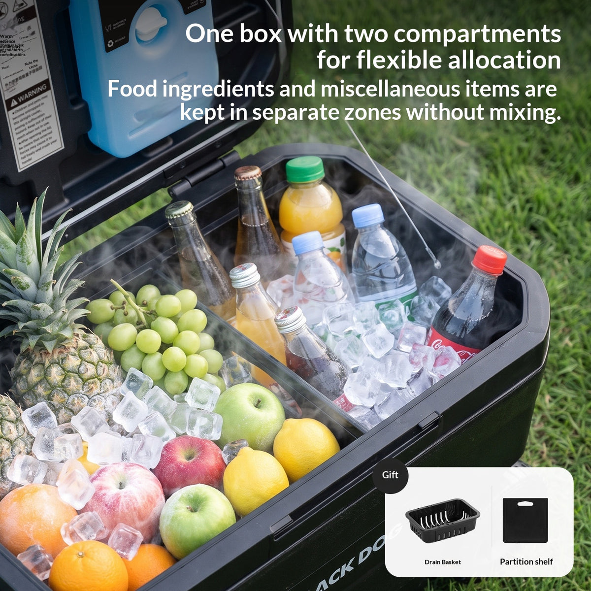 Blackdog 47L Wheeled Cooler Box with Pull Handle Large Capacity Ice Chest for Camping Outdoor Picnic