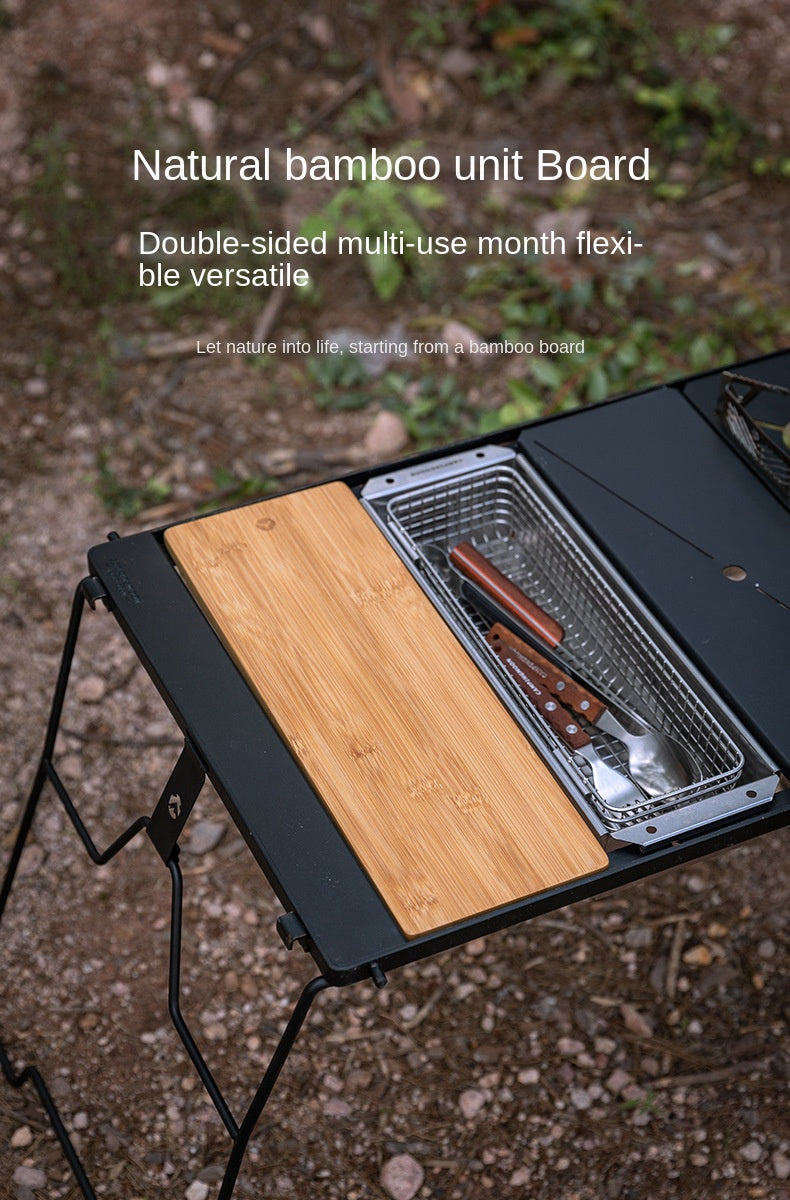 Campingmoon IGT Bamboo Board Plate Cutting Board For Chopping & Cover Integrated Grill Table Available In 1 & 1/2-Unit Size Outdoor Ck-P25 CK-P12