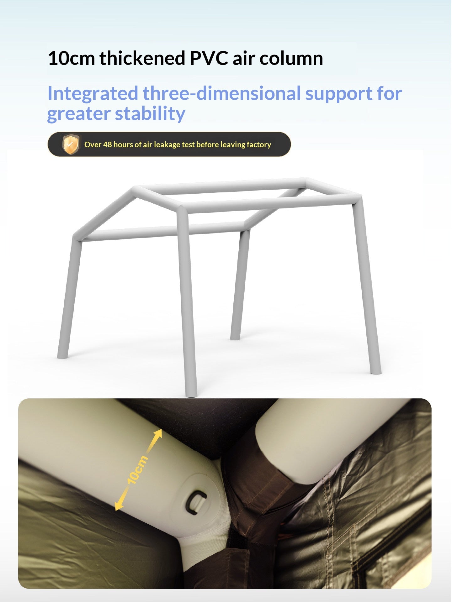 Vidalido STAR DREAM 5.0 Air Inflatable Tent Ti Black Vinyl Coated Sunscreen Waterproof Fast Build PVC Air Poles 7.5m² Interior Space For 2-4 Persons