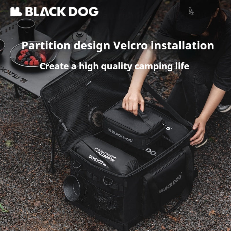 Blackdog Tactical Storage Bag Portable Foldable 51L Large Capacity Multifunctional Table Camp Gear Box Side Door Handbag Outdoor Camping Accessories 600D Oxford Cloth