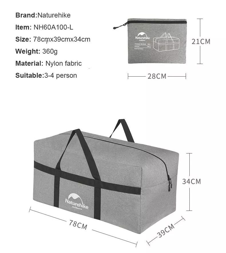 Naturehike 45L 100L Large Space Portable Folding Storage Carry Bag Travel Hiking Gym Swimming Camping Ultralight Duffel Foldable Waterproof Tote