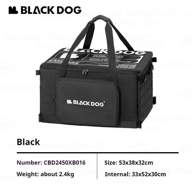 Blackdog Tactical Storage Bag Portable Foldable 51L Large Capacity Multifunctional Table Camp Gear Box Side Door Handbag Outdoor Camping Accessories 600D Oxford Cloth