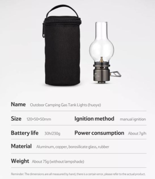 Naturehike Portable Gas Tank Lantern Camping Atmosphere Roman Candle Like Lamp Light Outdoor Camp Ambient Butane Fuel Lighting