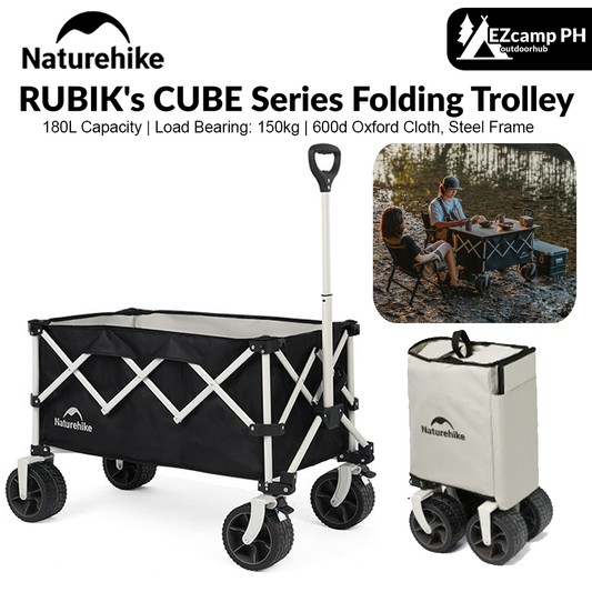 Naturehike RUBIK's CUBE Series Folding Trolley Portable Ultralight All Terrain Collapsible Gathering Hand Cart Wagon With Brake Large Capacity Storage