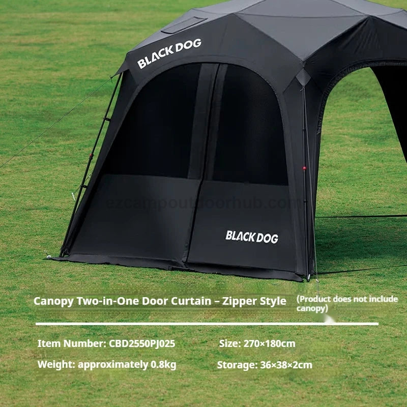 Blackdog STARRY DOME Pentagonal Canopy Zipper Version Modular Automatic Quick Open Sunshade Self-Supporting Canopy Outdoor Black Coated Vinyl